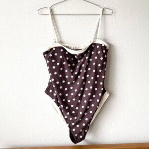 Abercrombie & Fitch Brown Polka Dot One Piece